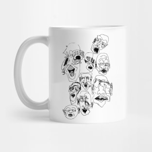 Multiple faces #8 - Psychedelic Ink Drawing with Art Style Mug